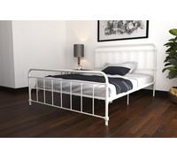 Dorel Home Wallace Metal Bed White, King Size