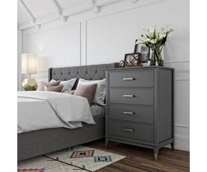 Dorel Home Westerleigh 4 Drawer Dresser Graphite Grey