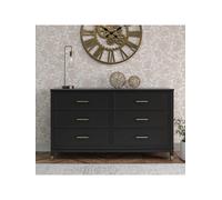 Dorel Home Westerleigh 6 Drawer Chest Black/Gold