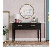 Dorel Home Westerleigh 2 Drawer Black Console Table - Size: 76 x 105 x 40cm - Wilko