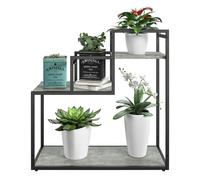 Dorel Home Weston Plant Stand with 3 Shelves Black/Light Concrete - Grey