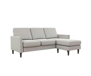 Dorel Home Winston Reversible Sofa Sectional Light Grey Linen UK - Grey