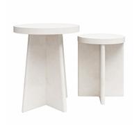 Dorel Liam Round End Tables 2-Pack Plaster