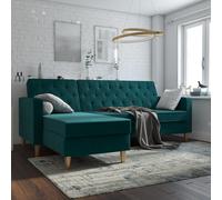 Dorel Liberty Velvet Sofa Bed - Green