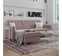 Dorel Liberty Velvet Sofa Bed - Pink