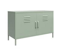 Dorel Mission District Wide Metal Cabinet With 2 Doors Pale Green