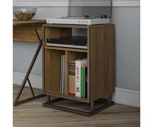 Dorel Novogratz Regal HiFi Turntable Stereo Stand light walnut woodgrain finish