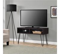 Gr8 Home Dorel Owen Espresso Retro Tv Stand Wooden Metal Table Furniture With Shelves Up To 42"