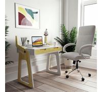 Dorel Palmer 2 Drawer Office Desk - White & Oak