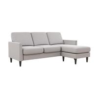 Dorel Home Winston Reversible Sofa Sectional Light Grey Linen UK - Grey