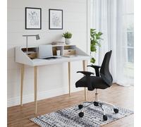 Dorel Yeovil 2 Drawer Desk - White & Oak