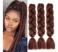 Doren Jumbo Braiding Hair Extensions 3Packs 100g/Pack Crochet Twsit Box Braids Hair Synthetic Afro 24 Inch(61cm) #33
