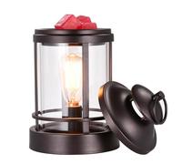 Dorephine Electric Wax Burners,Rustic Metal Oil Burner,Wax Melt Burner with 40W Edison Bulb for Home Décor (Lamp with Cover)