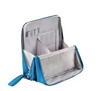 Doresty Makeup Bag,Doresty Stand Up Makeup Bags,Large Capacity Oxford Cloth Vertical Organizer,for Women,Compartments (Blue)