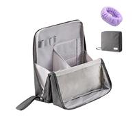 Doresty Makeup Bag, Multi-Purpose Large Capacity Oxford Cloth Standing Makeup Bag - Portable,Waterproof Multifunctional Vertical Office Desktop Organizer (Grey)