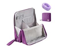Doresty Makeup Bag, Multi-Purpose Large Capacity Oxford Cloth Standing Makeup Bag - Portable,Waterproof Multifunctional Vertical Office Desktop Organizer (Purple)