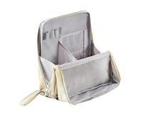 Doresty Makeup Bag, Standing Makeup Bag, Multi-Purpose Large Capacity Oxford Cloth Standing Makeups Bags, Waterproof Multifunctional Make up Bags with Compartments (Beige)