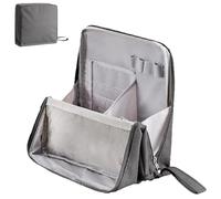 Doresty Makeup Bag, Standing Makeup Bag, Multi-Purpose Large Capacity Oxford Cloth Standing, Waterproof Vertical Office Desktop Storage Bags, Suitable for Women's Makeup Bags (Grey)