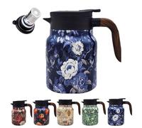 Doresty Tea Pot, Doresty Teathermos, Doresty Teapot, Raidley Vintage Floral Pattern Teathermos, Doresty Thermostea Pot, Stainless Steel Coffee Teathermos with Infuser, Long-Lasting Heat Retention (#E)
