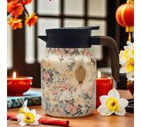 Doresty Tea Pot, Vintage Floral Pattern Tea Built-In Infuser, Stainless Steel Thermal Carafe with Lid for Hot Drink, Kettle Teapot Vacuum Insulated, 2025 NEW Doresty Tea Pot