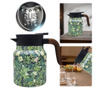 Doresty Vintage Floral Pattern Tea Thermos Built-in Infuser, Raidley Teapot with Infuser, 1L Stainless Steel & PP, B