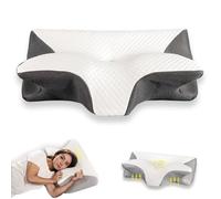 Doreve Cloudfaser Pillow, Cervical Neck Pillow, Dreamers Relief Pillow for Pain Relief & Sleeping, Ergonomic Contour for Side Sleepers, Necks and Shoulder Support