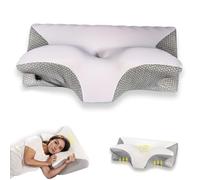 Doreve Cloudfaser Pillow, Cervical Neck Pillow, Dreamers Relief Pillow for Pain Relief & Sleeping, Ergonomic Contour for Side Sleepers, Necks and Shoulder Support