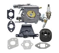 DORFEY Carburetor Intake Man-ifol-d Chainsaw Fit for Partner 350 351 370 371 420 for w-a-l-b-r-0 33-29 W Gasket Spark Plug Replace 5300718-21