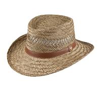 Dorfman Pacific Hats Rush Straw Gambler Hat - Natural Medium