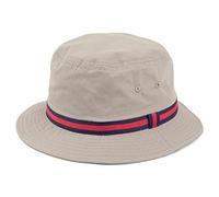 Dorfman Pacific Hats Striped Water Repellent Bucket Hat - Khaki S