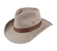 Dorfman Pacific Hats Washed Twill Outback Hat - Khaki Medium