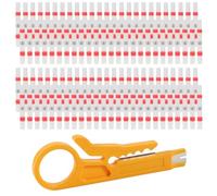 DORHEA 100PCS Heat Shrink Wire Connectors, Red, Butt Terminal, Plastic, AWG 22-18, 3.0mm Diameter, 2:1 Shrinkage, Waterproof, Dust-proof, -55°C~125°C Temperature Rating