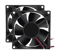 DORHEA 2PCS 80mm x 80mm x 25mm Fan DC 12V 8025 Brushless Cooling Fan for Cooling PC Computer Case CPU Coolers Radiators 2pin (Pack of 2Pcs)