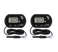 DORHEA 2Pcs Aquarium Thermometer, Digital LCD Display, Fahrenheit/Celsius Switch, -50°C to +70°C, Ideal for Aquarium, Terrarium, Vivarium, Fresh, Tap, Salty, Marine Water