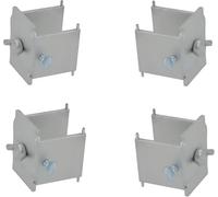 Dori Block Bricklaying Clamp Set - 4PCS Heavy Duty Long Side Pole Clamp with Lock Bolt - Fits 40mm & 50mm Profile Poles - Masonry Wall Line Holder Tool for Professional Builders