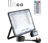 DoRight 100W Security Lights Outdoor Motion Sensor, 5000LM PIR Floodlight with Remote Control IP66 Waterproof Plug in Motion Sensor Outdoor Wall Light Cool White 6000K for Garden, Backyard, Garage