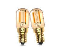 DoRight 1W E14 LED Bulbs, Vintage Amber E14 LED Filament Bulb, Soft Light Warm White 2200K, SES Small Screw Bulbs, T22 Tubular Glass Bulbs, 10W-15W Equivalent, 95 Lumen, Non-Dimmable, 2 Pack