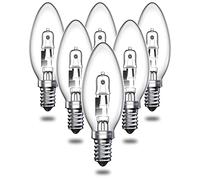 DoRight 28W E14 Halogen Candle Bulbs, C35 E14 SES Small Edison Screw Bulb -Vintage Halogen Light Bulb for Chandelier Candle Light -Warm White 2700K - 310lm - Dimmable 6 Pack