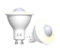 DoRight 2pcs LED Motion Sensor Light Bulbs GU10 PIR Light Sensor Bulb 5W Warm White 3000K 500Lm Auto On/Off LED Security Light Lamp for Stairs, Garage, Corridor, Walkway, Yard, Hallway, Patio