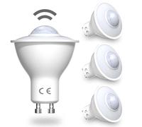 Doright 4pcs LED Smart Motion Sensor Light Bulbs GU10 PIR Detection Spotlight 5W Warm White 3000k 500Lm Auto On/Off LED Security Light Lamp for Stairs, Garage, Corridor, Walkway, Yard, Hallway, Patio