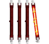 DoRight 500W R7S Ruby Heater Bulb, 118MM Infrared Quartz Heating Light Bulbs 240V Dimmable Halogen Lamp (4-Pack) for Indoor/Outdoor Garden Heater