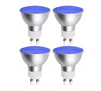 DoRight Blue LED Spotlight Bulbs - 5W GU10 Blue Light Bulb, 220V, MR16 Coloured LED Bulb 50W Equivalent for Landscape & Display Lighting (4-Pack)