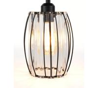 DoRight Crystal Ceiling Light Shade Mini Ceiling Lampshades Black Small Modern Bedside Lamps Cylinder Lamp Shades 16 X 20cm Ceiling Light Shade for Bedroom, Kitchen, Living Room, No Reducer Ring