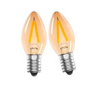 DoRight E14 LED Bulb 1W, Vintage E14 LED Night Light Bulbs, C7 Amber Ultra Warm White 2200K, SES Small Edison Screw Candle Bulb, Salt Lamp for Bedroom Table Lamp, 2 Pack