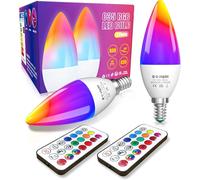 DoRight E14 LED Colour Changing Candle Bulbs, 3W Dimmable