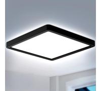 DoRight LED Ceiling Light 36W, 330W Equivalent, 3300LM, Black Square Ultra Thin 2.5cm, for Bedroom, Kitchen, Hallway, Office