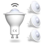 DoRight LED Motion Sensor Light Bulbs GU10 PIR Security Detection Spotlight 5W Cool White 6000K 500Lm Auto On/Off LED Security Light Bulb for Stairs, Garage, Corridor, Walkway, Yard, Hallway