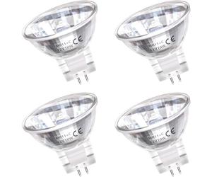 DoRight MR11 Halogen Bulbs 12V 10W, Dimmable GU4 Bi-Pin Base Spotlight Bulb Warm White 2800K 35MM Diameter Reflector Spot Lamp Glass Cover for Home Accent Recessed Track Landscape Lighting (4-Pack)
