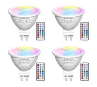 DoRight MR16 GU5.3 LED Bulbs RGB 3W AC/DC 12V Dimmable Colour Changing MR16 LED Floodlight with Remote Control, 16 Color Choice with Memory & Timing Function, RGB + Warm White 3000K for Decor