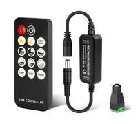 DoRight RF Remote LED Controller for Single Color LED Strip Light, DC 5-24V LED Remote Control LED Dimmer/Switch/Brightness with Dynamic Effect Mode for LED Strip SMD COB Light